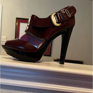 Never worn Burgundy Wine colour patent Leather stiletto Great Evening /or Casual